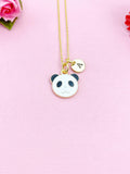 Panda Charm Necklace, Gold, Initial Charm
