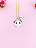 Panda Charm Necklace, Gold, Initial Charm