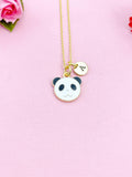 Panda Charm Necklace, Gold, Initial Charm