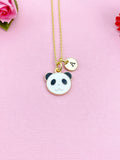 Panda Charm Necklace, Gold, Initial Charm