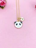 Panda Charm Necklace, Gold, Initial Charm