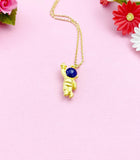 Astronaut Reach Star Charm Gold Necklace, Birthday Gifts, N5185A