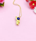 Astronaut Reach Star Charm Gold Necklace, Birthday Gifts, N5185A