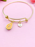 Papaya Charm Bracelet Bangle, Gold, Orange Papaya Charm, N5726B