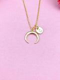Crescent Moon Charm Gold Necklace, N3039