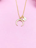 Crescent Moon Charm Gold Necklace, N3039