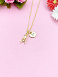 Gold TINY Ant Charm Necklace Everyday Gift Ideas, Personalized Customized Monogram Made to Order Jewelry, AN3594