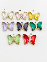 Butterfly Charm Gold Necklace, Purple Lilac, Colors Option, N6067
