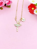 Ballet Dance Girl Charm Necklace, Gold or Silver Option, N3888