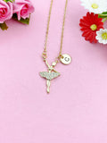 Ballet Dance Girl Charm Necklace, Gold or Silver Option, N3888