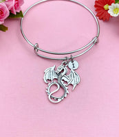 Dragon Charm Silver Bracelet, N53A