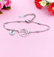 Basketball Charm Silver or Gold Bracelet, N5806