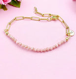 Rhodochrosite Bracelet, Natural Gemstone Jewelry N4011