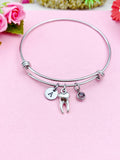 Tooth Charm Bracelet, Initial & Birthstone, Dentist Gift