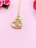 Cardinal Heart Bird Charm Gold Necklace, N4805A