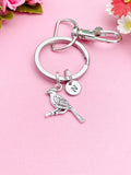 Cardinal Charm Silver Keychain, N1022G