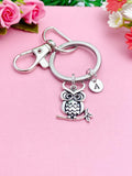 Owl Bird Charm Silver Keychain, N2338