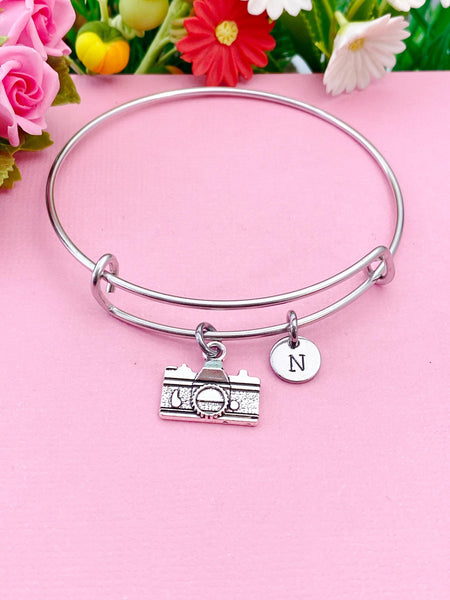 Camera Charm Silver Bracelet, Photographer Jewelry Gifts, N46A
