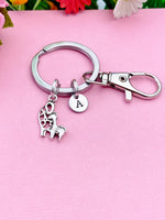 Giraffe Charm Silver Keychain, N3338B