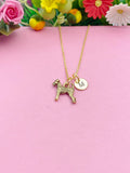 Airedale Terrier Necklace, Gold Schnauzer Charm Necklace, N470