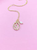 Tulip Flower with White Pearl Charm Necklace, N2033A