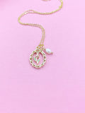 Tulip Flower with White Pearl Charm Necklace, N2033A
