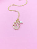 Tulip Flower with White Pearl Charm Necklace, N2033A