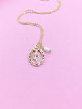 Tulip Flower with White Pearl Charm Necklace, N2033A