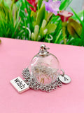 Dandelion Charm Necklace, Hope Gift, Birthday Gifts, Terrarium Jewelry, Pressed Flowers Jewelry, Gardening Gift, N3110