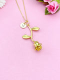 Rose Flower Charm Necklace, N172S