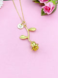 Rose Flower Charm Necklace, N172S