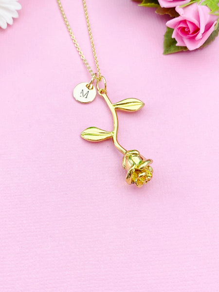 Rose Flower Charm Necklace, N172S