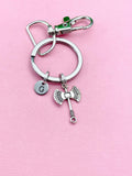 Silver Battle Axe Charm Keychain, Axe Pendant, Axe Keychain, N6073