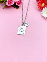 Ace of Spades Charm Necklace, Play Card Ace of Spades Charm, N5766C