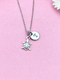 Silver TINY Tortoise Turtle Charm Necklace, N5831