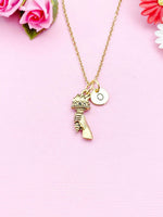 Torch Necklace, Gold Hand with Torch Charm Necklace, Torch Charm, Personalized Gift, N2887