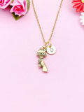 Gold Torch Necklace, Personalized Initial Charm