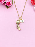 Gold Torch Necklace, Personalized Initial Charm