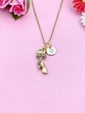 Gold Torch Necklace, Personalized Initial Charm