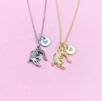 Alligator Necklace, Gold or Silver Personalized Customized Jewelry, N5400A