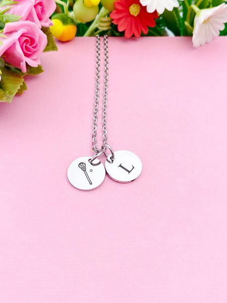 Silver Lacrosse Necklace Bracelet Keychain Optional Best Christmas Gifts, Personalized Customized Monogram Jewelry D231