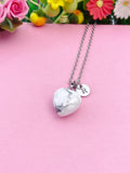 Natural Howlite Heart Pendants Necklace Gemstone Jewelry, N5249