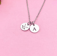 Silver Golf Necklace Bracelet Keychain Optional, Best Christmas Gifts, Personalized Customized Monogram Jewelry, D235