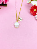 Cupcake Charm Necklace, Muffin Jewelry, N5903