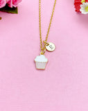 Cupcake Charm Necklace, Muffin Jewelry, N5903