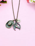 Horse Cowboy Hat Charm Bronze Necklace, N2309