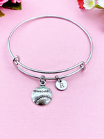 Softball Bracelet, Silver Softball Charm, Softball Mom Gift, Baseball Bracelet, Baseball Charm, Sport Gift, Personalized Gift, N1246
