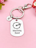Bass Drum Charm Silver Marching Band Keychain, Necklace Option, D404A