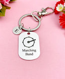 Bass Drum Charm Silver Marching Band Keychain, Necklace Option, D404A
