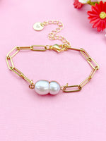 Pearl Charm Gold Bracelet, N6074